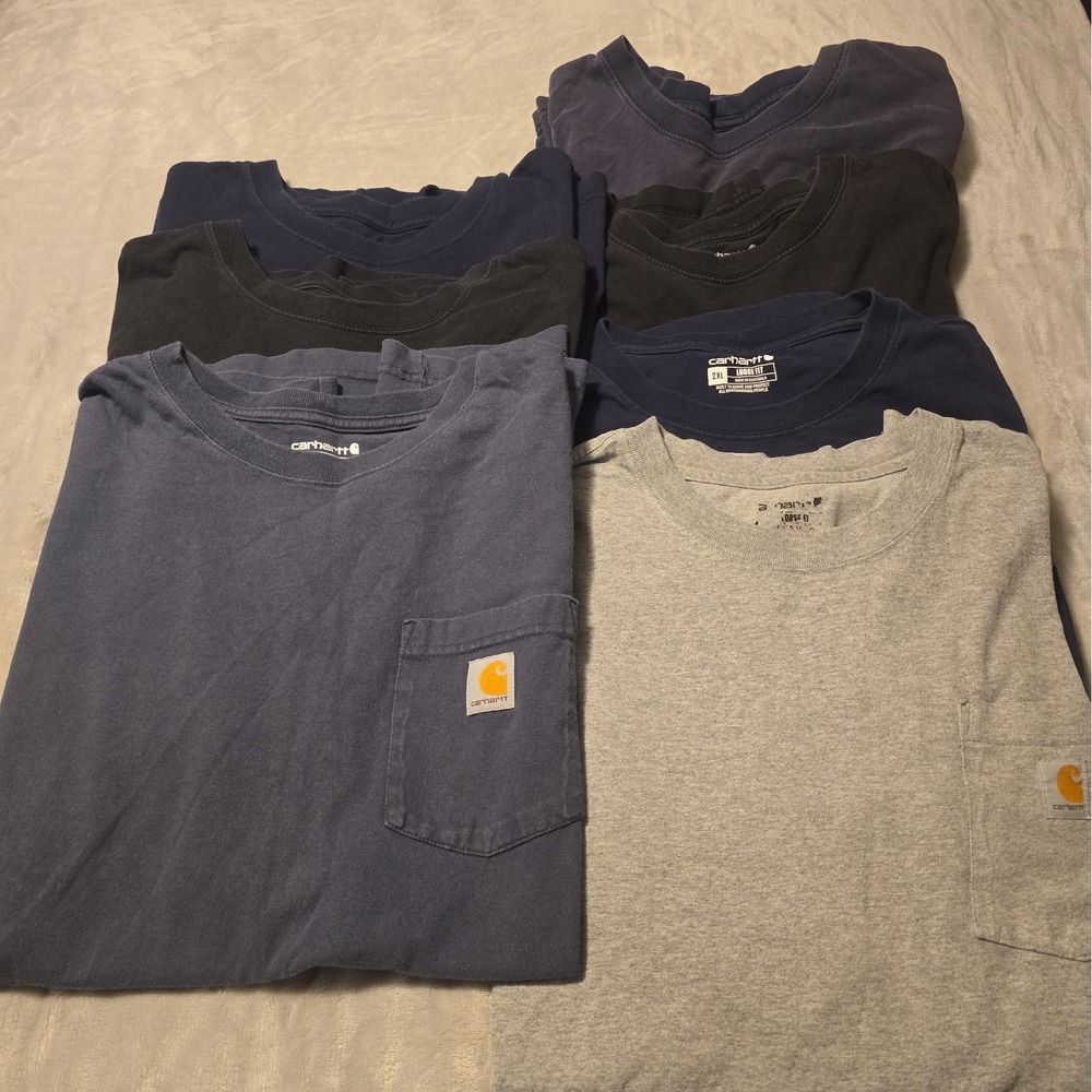 Carhartt Shirt Lot Of 7 Sz 2XL Tees T-Shirts Workwear Short Sleeve Loose OG Fit